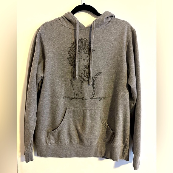 A.LAB Tops - A.Lab Women’s Cat in Head Dress Grey Hoodie Size Large